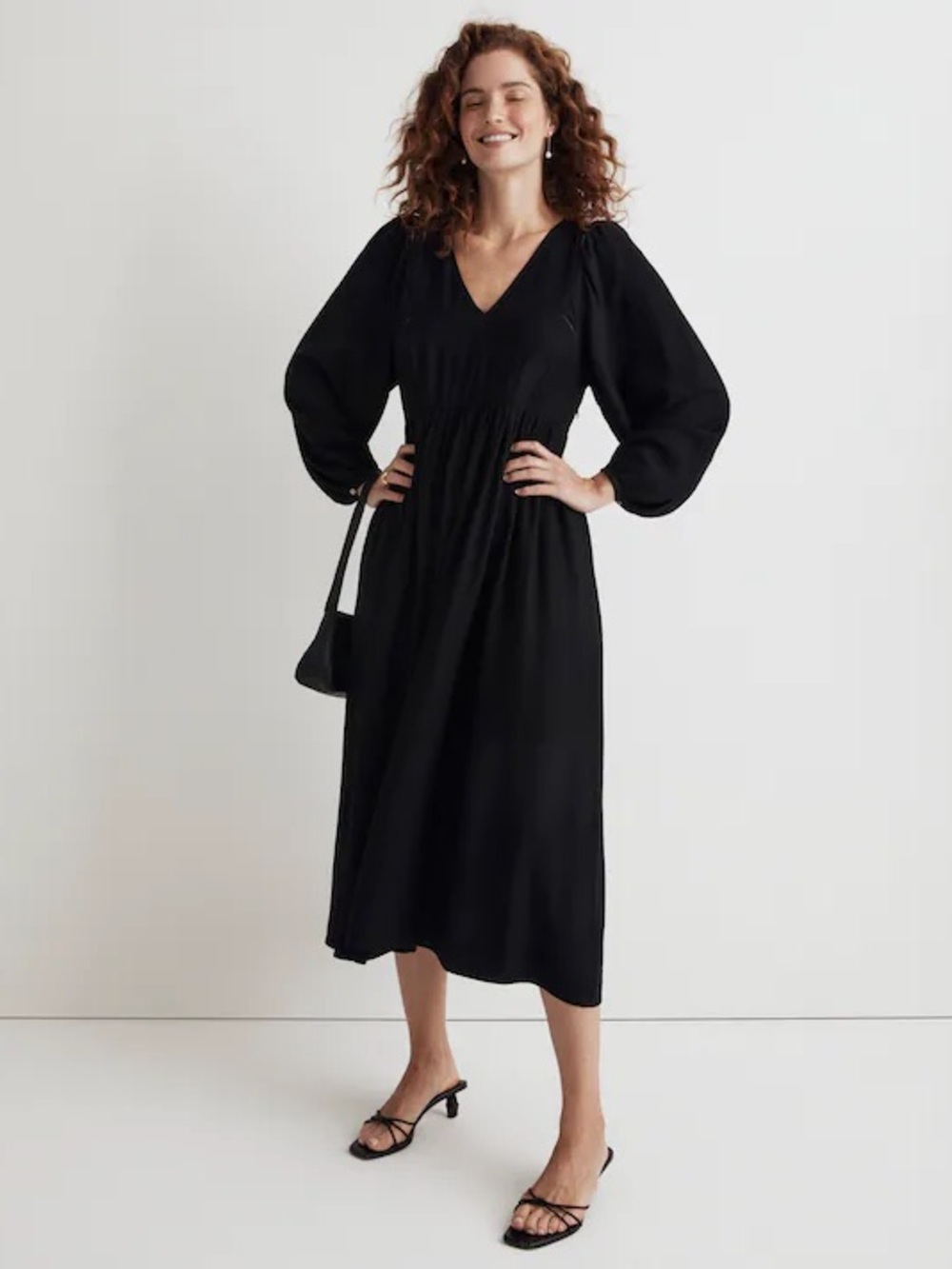 Madewell V-Neck Empire Midi Dress